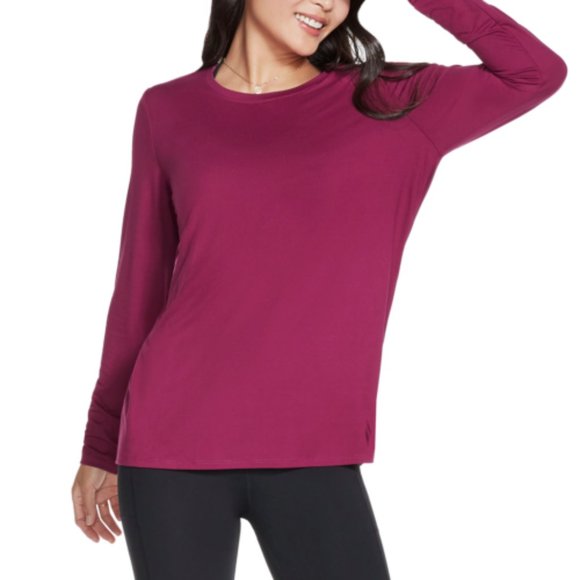 Skechers GoWalk Women’s Active Tunic Long Sleeves Top Shirt in  Purple - Picture 2 of 5